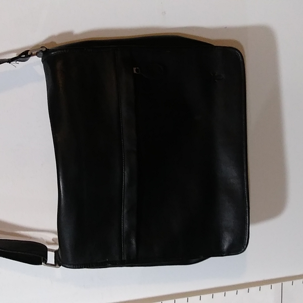 Vintage Frye leather messenger bag black